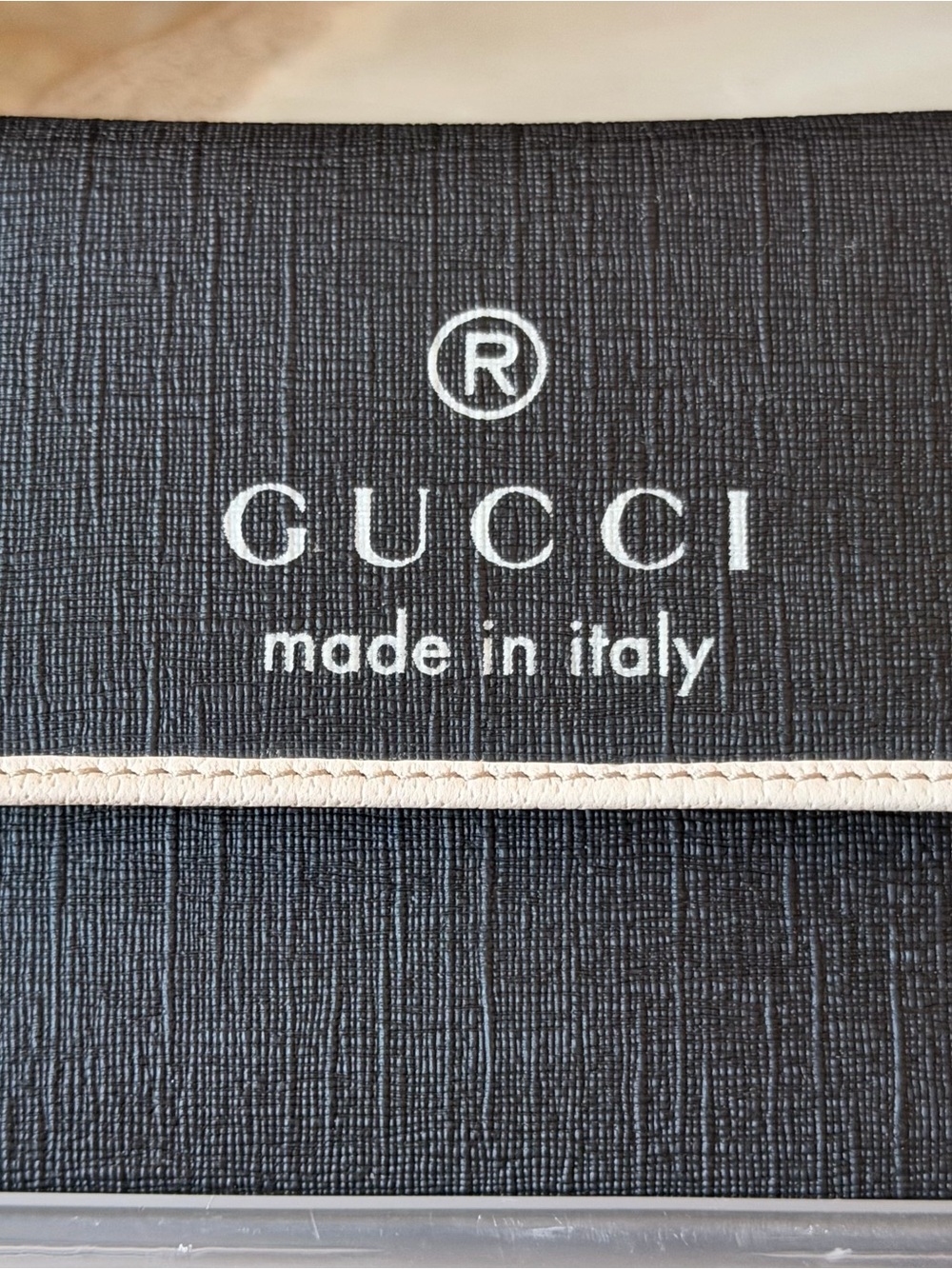 Gucci Black Card & Key Holder with Cream Trim